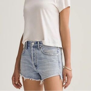 Agolde Parker Vintage Cut Off Shorts in Riptide